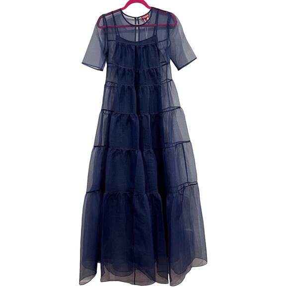 NEW NWT STAUD Hyacinth Organza Maxi Dress - Picture 2 of 7